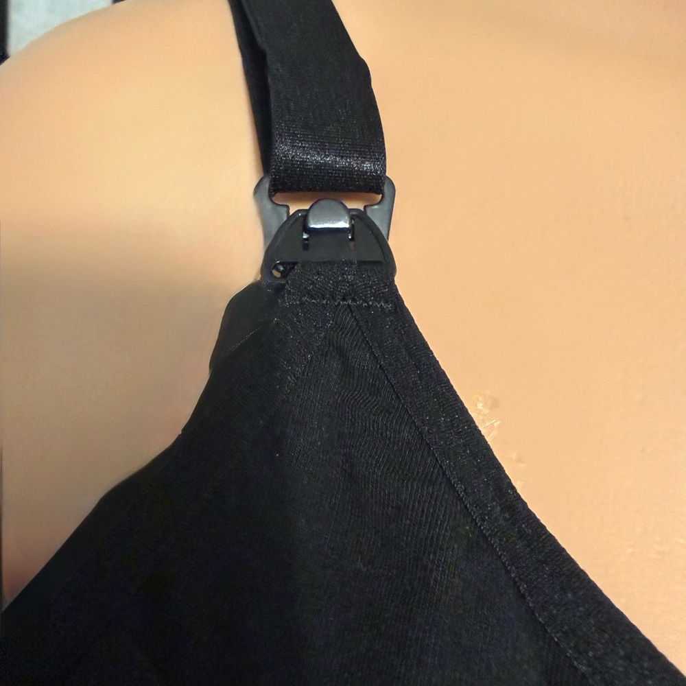 ComfortFit Black Nursing Sleep Bra with Adjustable Straps XL - Picture 2 of 6